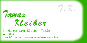 tamas kleiber business card